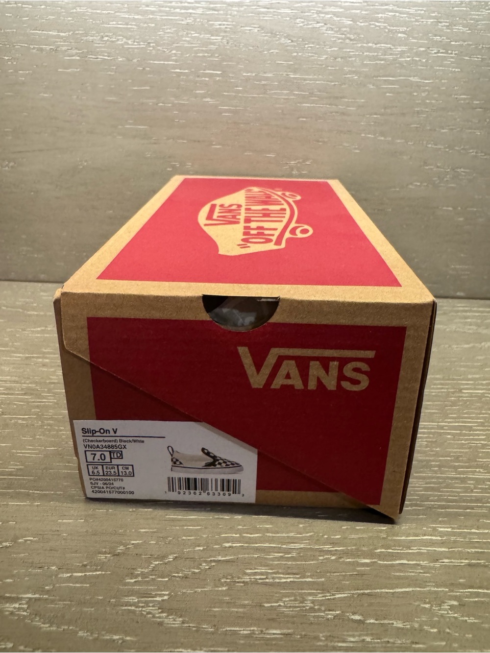 NEW In Box Vans Toddler Classic Slip-On V Checkerboard Shoe - Picture 8 of 12